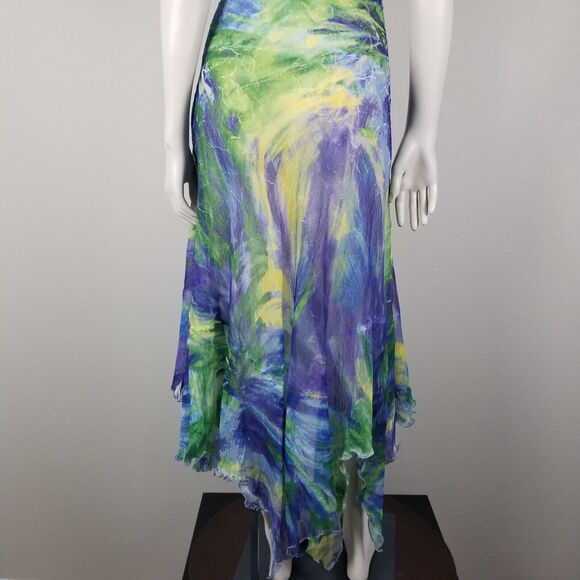 Komarov Purple Blue Green Sheer Dress Sz XL Item #9517 - Picture 7 of 14